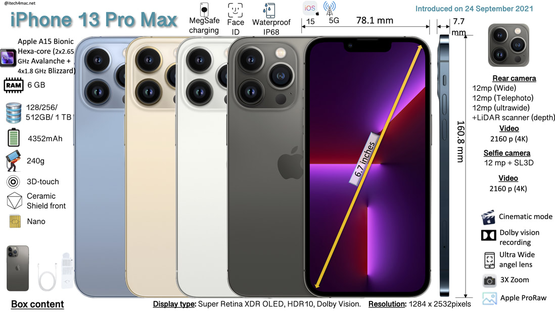Iphone 13 pro Max 512GB/6GB - Apple - 12MP - (Price in fcfa